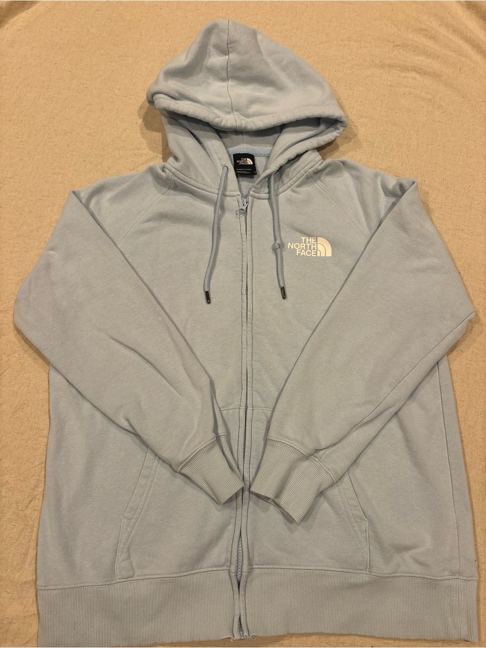 The North Face Light Blue Full-Zip Hoodie Jacket Womans Large